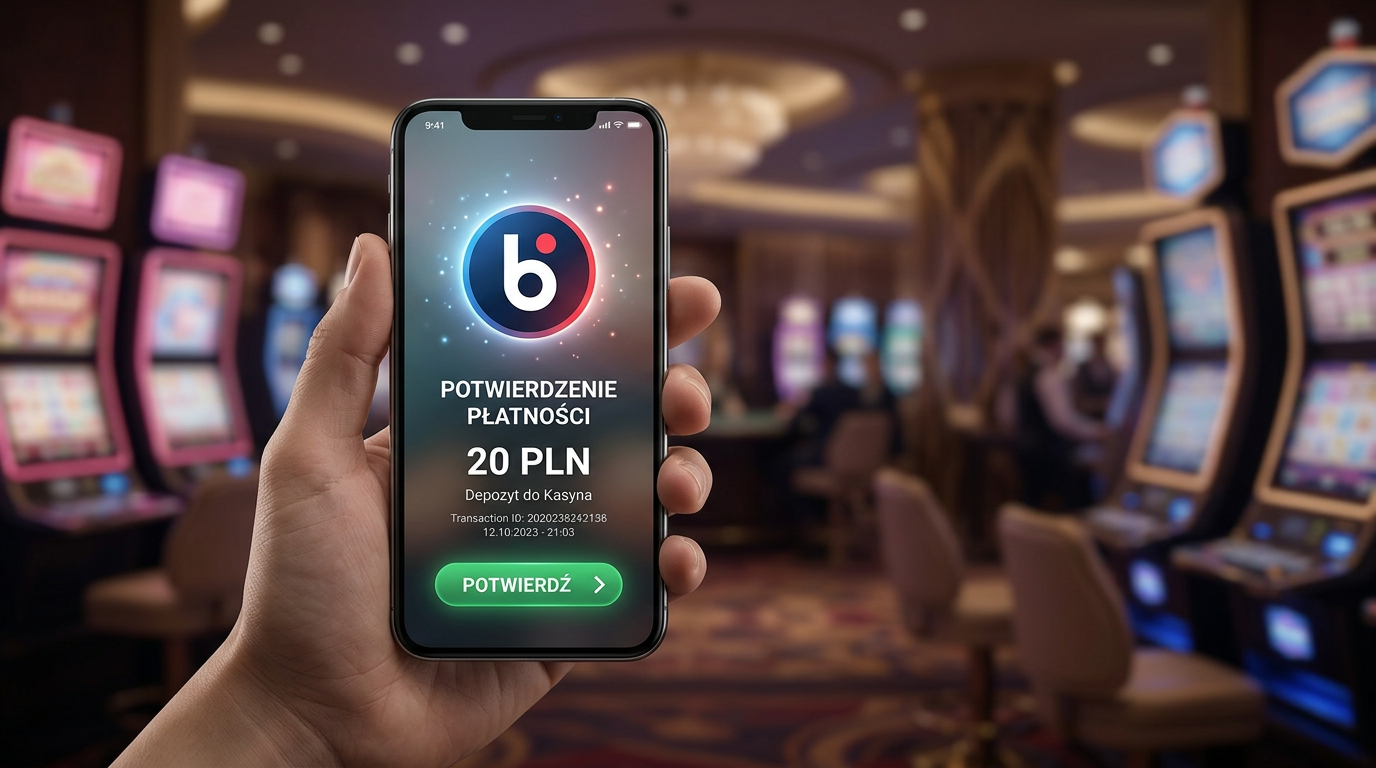 Płatność BLIK w kasynie online na ekranie smartfona