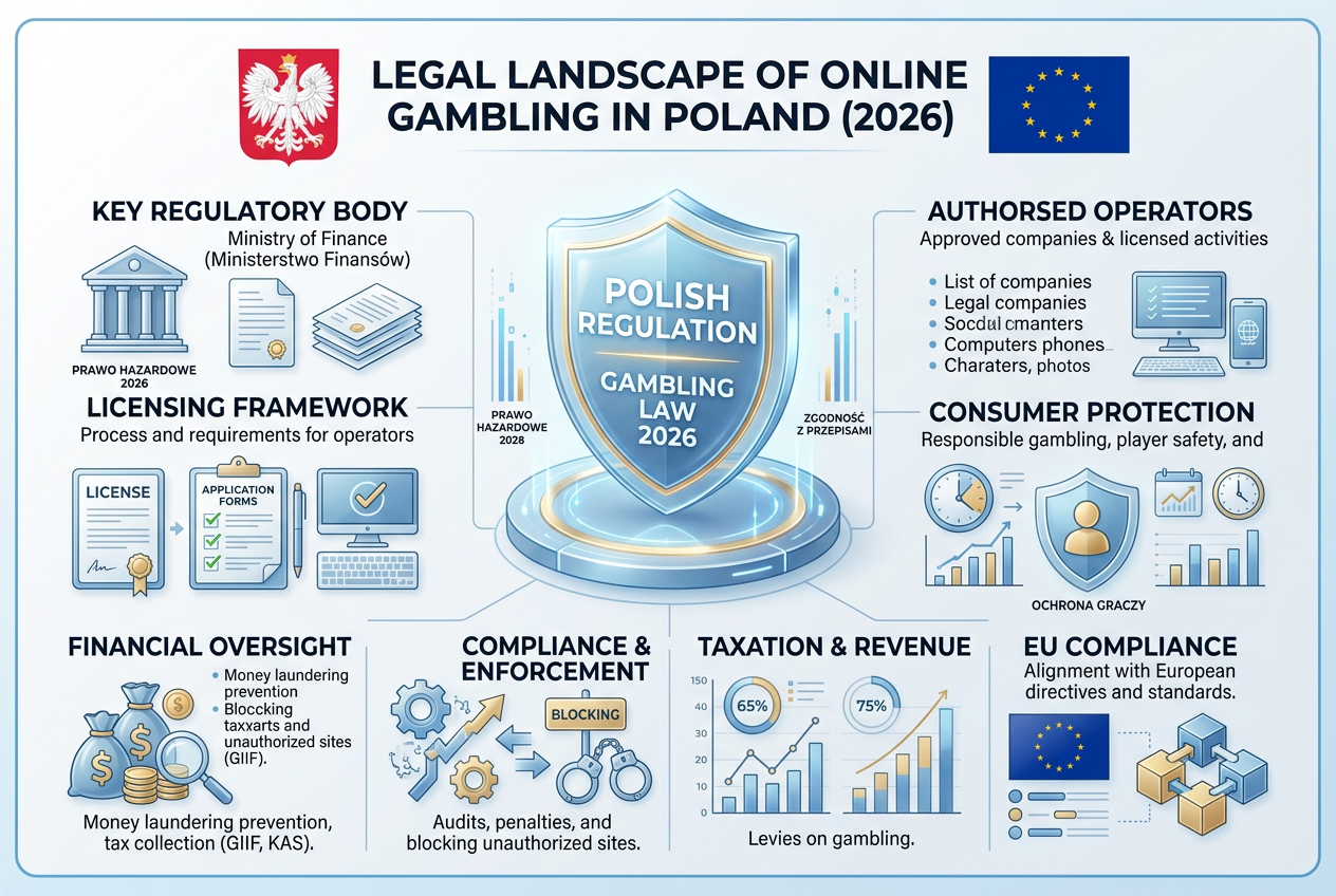 Struktura prawna hazardu online w Polsce 2026 infografika